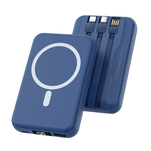 1 H101 Magnetic Wireless Type-C Power Bank 10000mAh Portable Charger Built-in Cables LED Display Li-Polymer