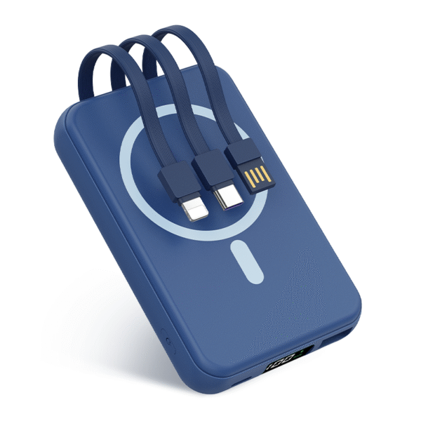 H101 Magnetic Wireless Type-C Power Bank 10000mAh Portable Charger Built-in Cables LED Display Li-Polymer