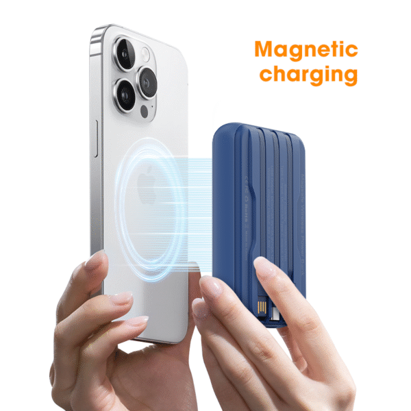 H101 Magnetic Wireless Type-C Power Bank 10000mAh Portable Charger Built-in Cables LED Display Li-Polymer