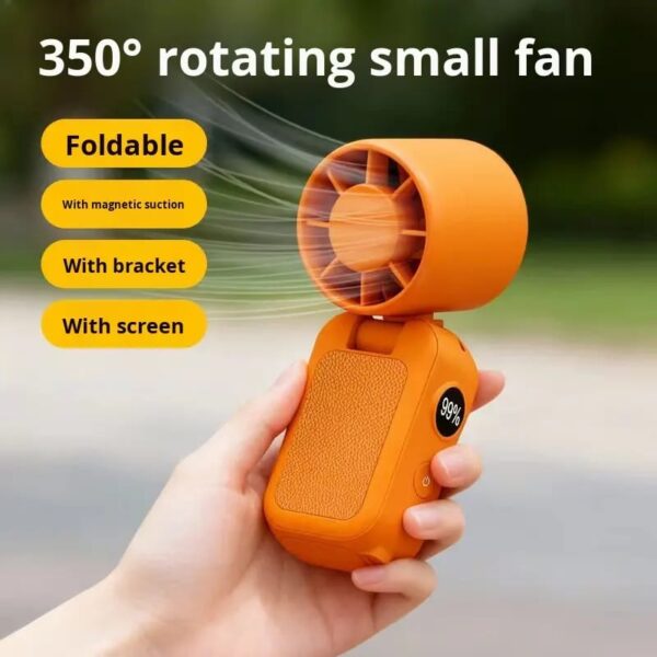 D3 Foldable Neck Hanging Handheld Mini Fan Waist/Desktop/Head Multi-directional Rotation