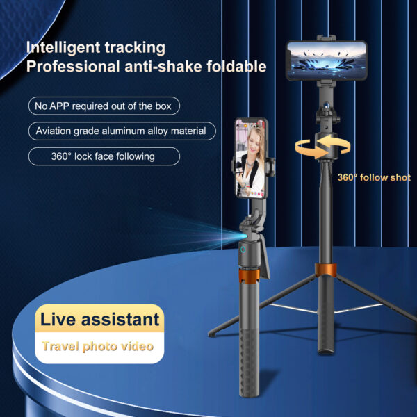 Portable Q13 Intelligent AI Face Tracking Cell Phone Holder Selfie Stick with Tripod with Remote Controller and Fill Lamps
