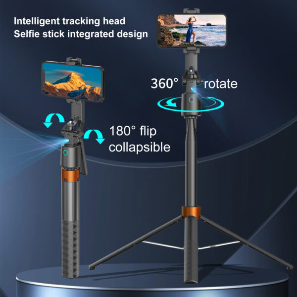 Portable Q13 Intelligent AI Face Tracking Cell Phone Holder Selfie Stick with Tripod with Remote Controller and Fill Lamps